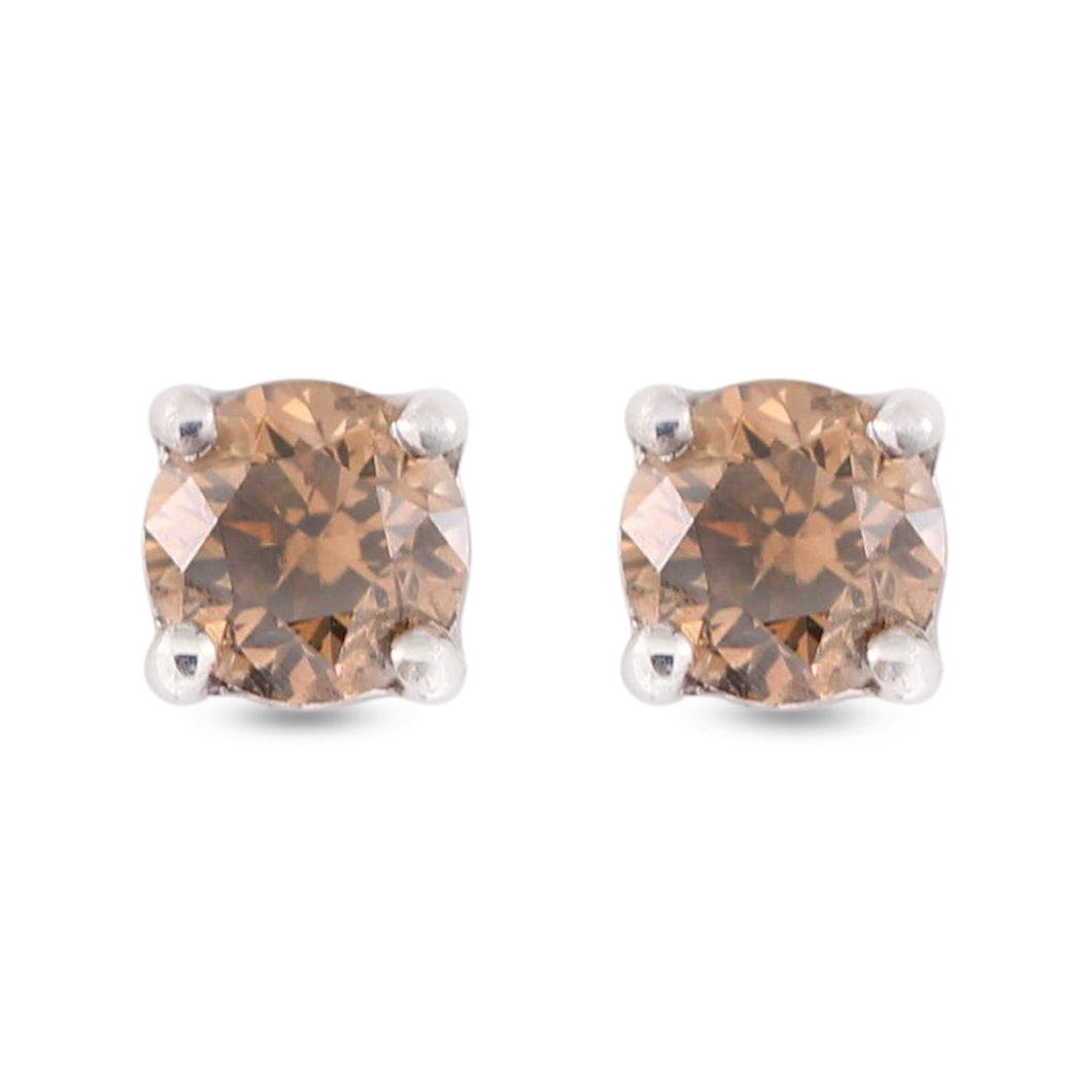 Aretes con Diamantes Marrones 3.3mm